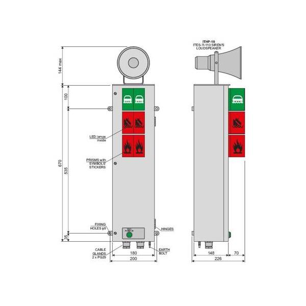ITS03ER24L1SI16564.1 Inelth ITS-03-ER-24-L-1S Light column type ITS-03-ER-24-L-1S w/3 symbols + lamp test Doc. I-16564